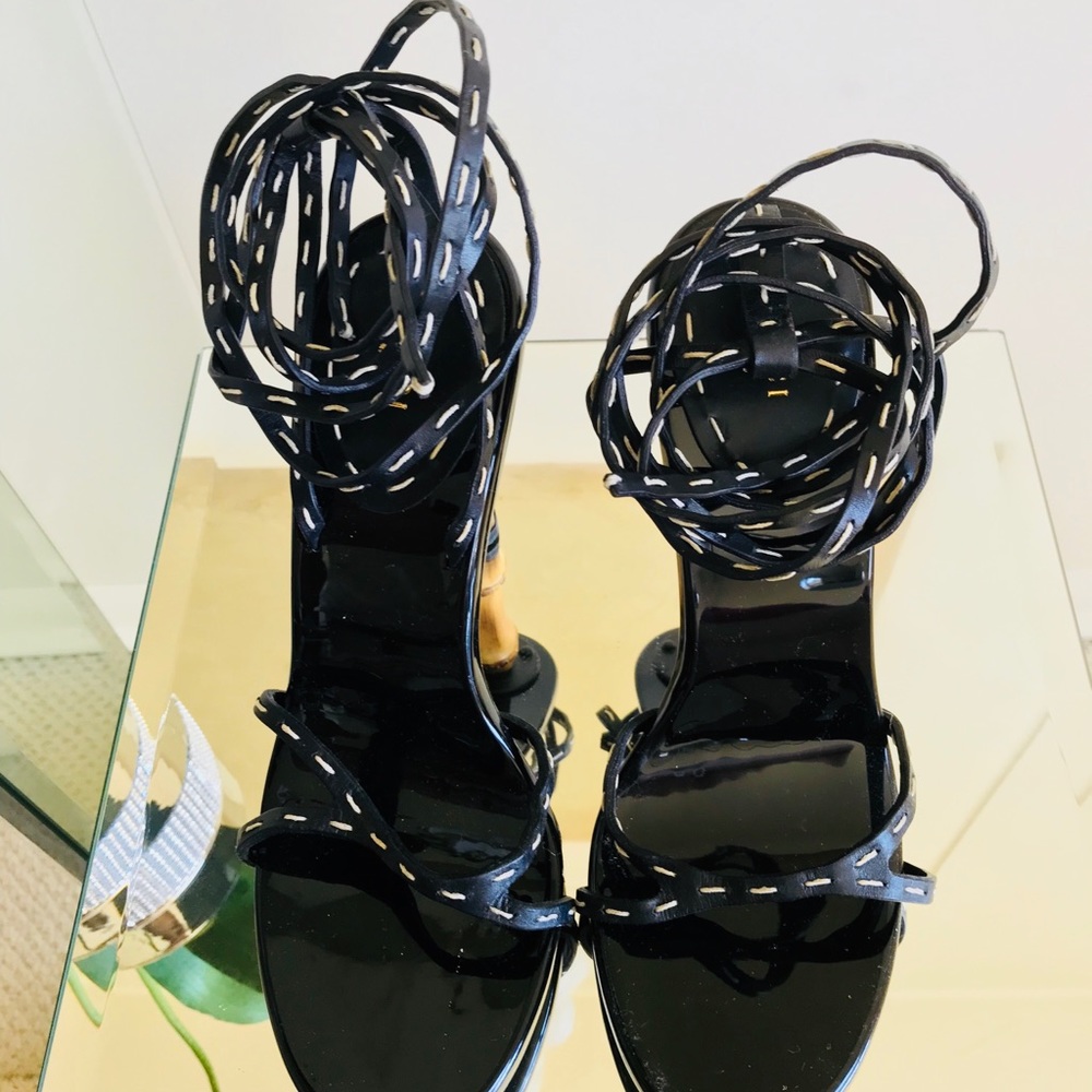 ♥️SOLD♥️Gucci Bamboo High Heel Sandals - Size 37.5 - Picture 4 of 7
